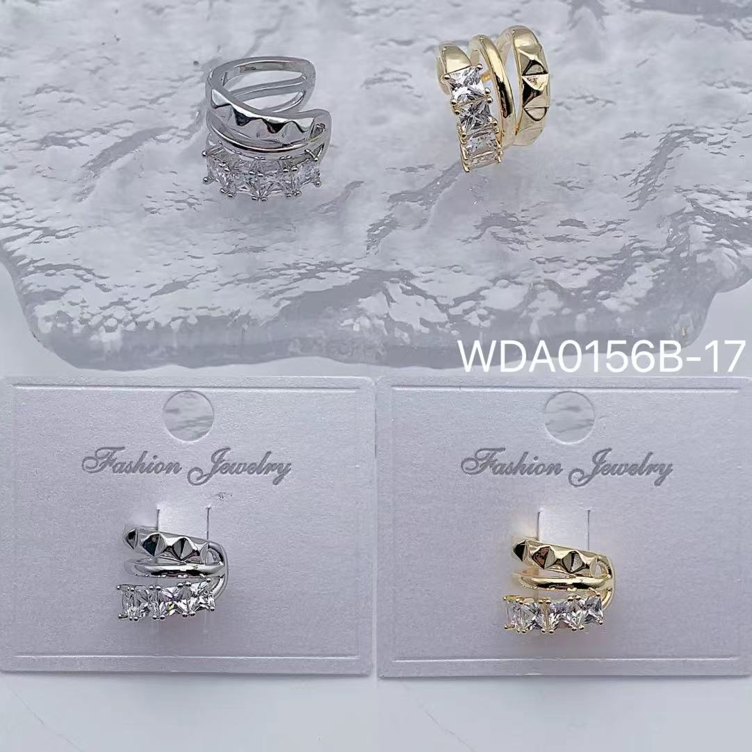 Bulk Triple Layer Gold Silver CZ Anti Tarnish Copper Single Ear Cuff