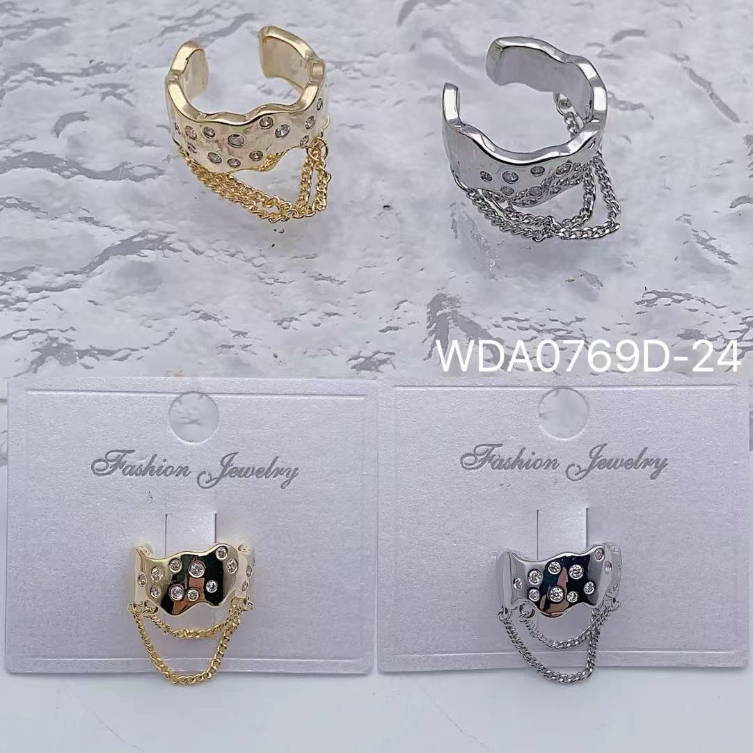 Bulk Chain Gold Silver Plated CZ Anti Tarnish Copper Single Ear Cuff