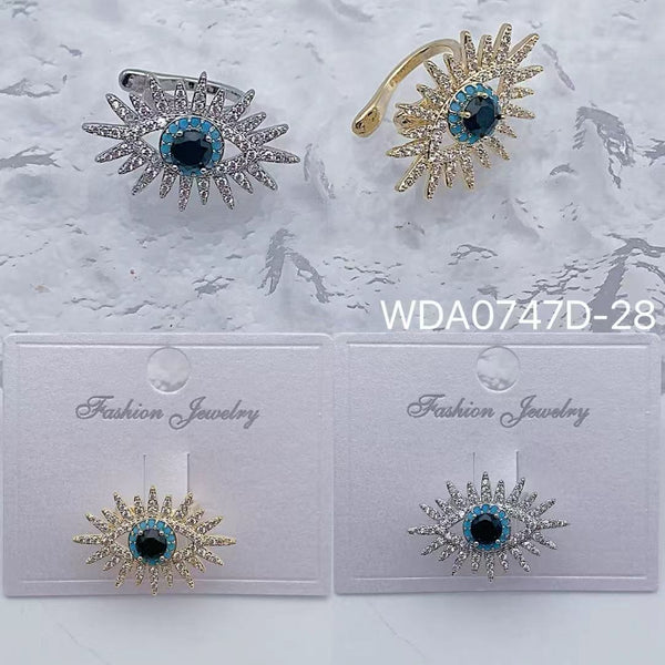 Bulk Evil Eye Gold Silver CZ Anti Tarnish Copper Single Ear Cuff Main image