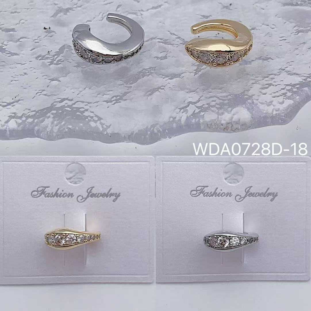 Bulk Hippie Gold Silver Plated CZ Anti Tarnish Copper Single Ear Cuff Main image