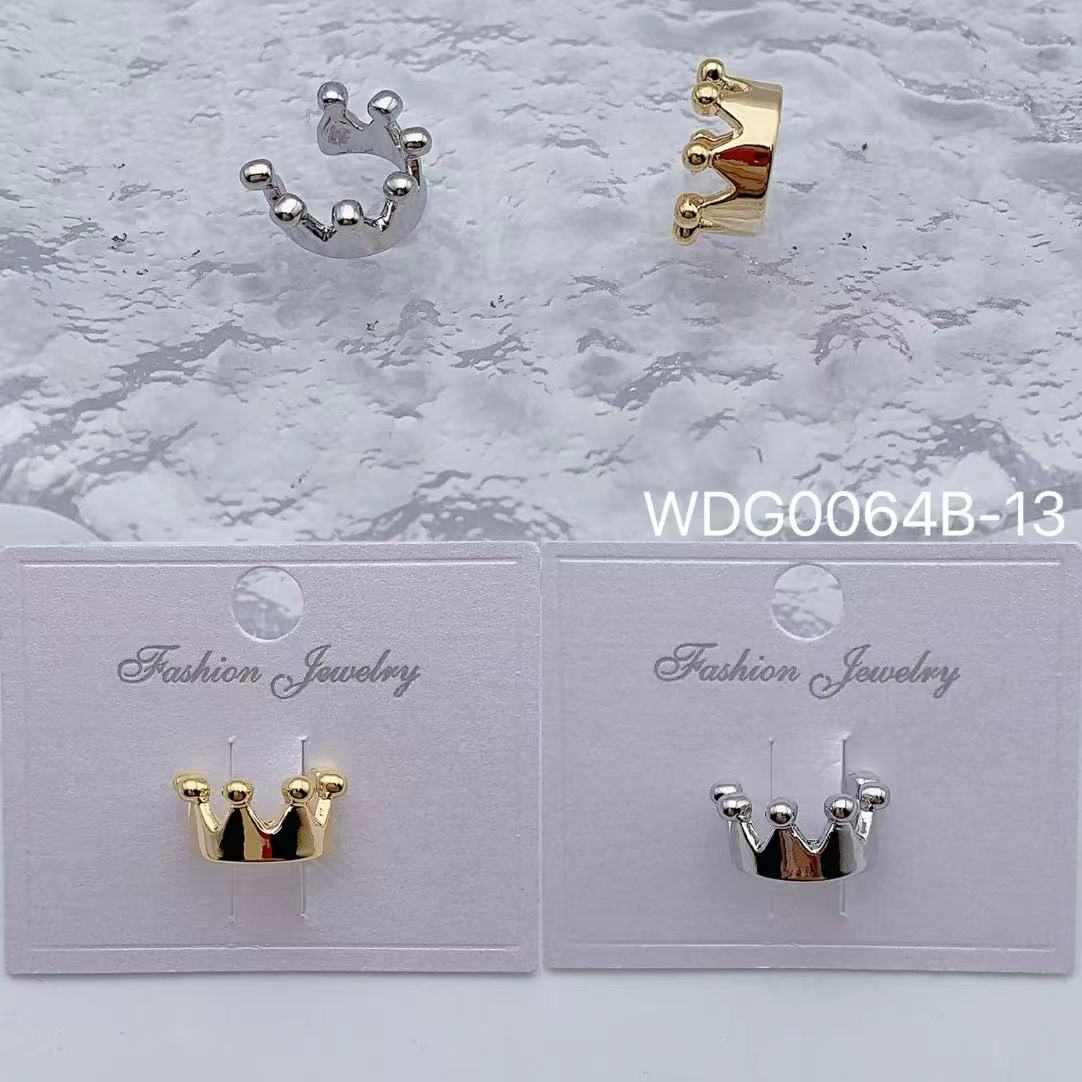 Bulk Crown Gold Silver Plated Plai Anti Tarnish Copper Single Ear Cuff Main image