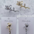 Bulk Rose Flower Gold Silver CZ Anti Tarnish Copper Single Ear Cuff