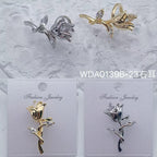 Bulk Rose Flower Gold Silver CZ Anti Tarnish Copper Single Ear Cuff