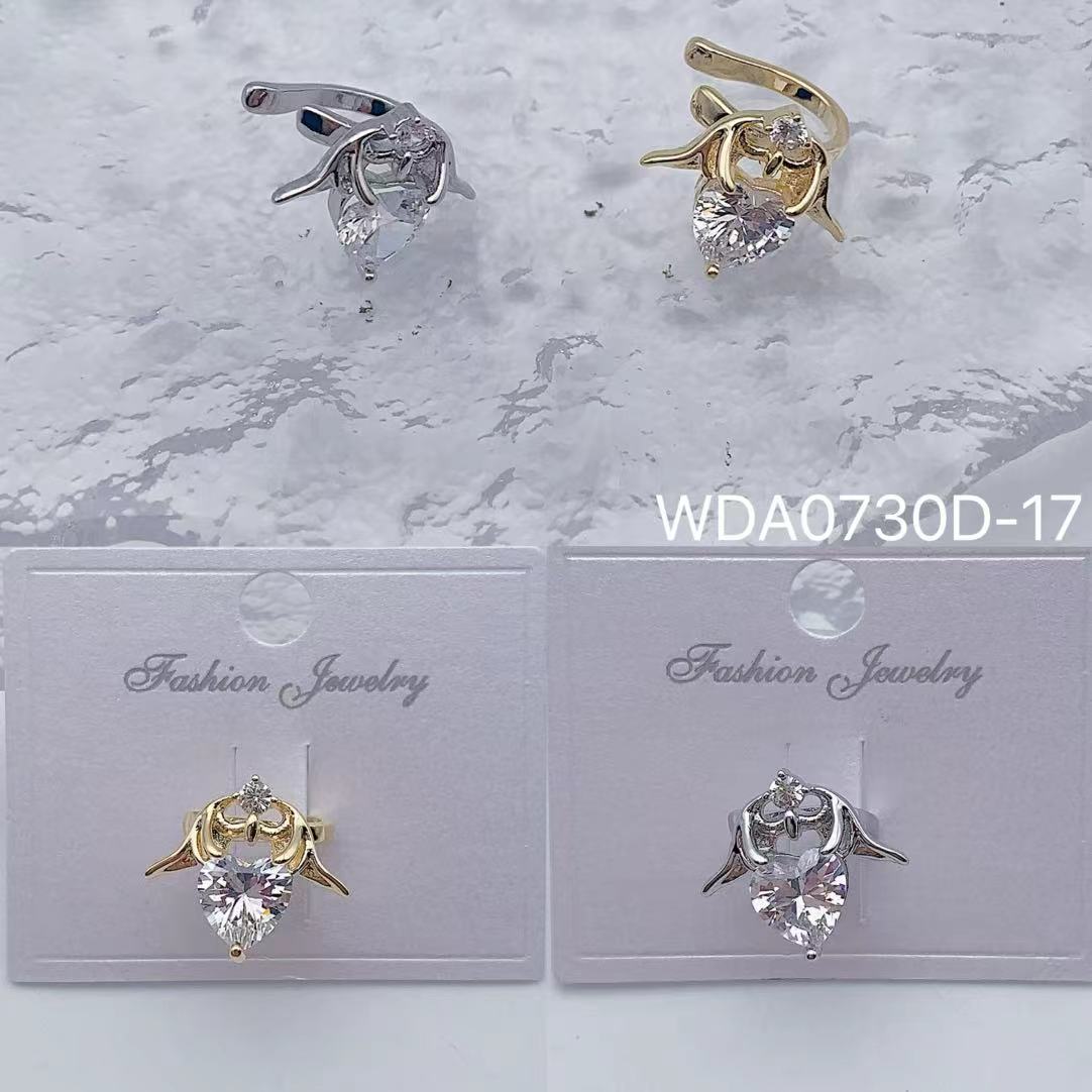 Heart Crown Shape Gold Silver CZ Anti Tarnish Single Ear Cuff Bulk Main image