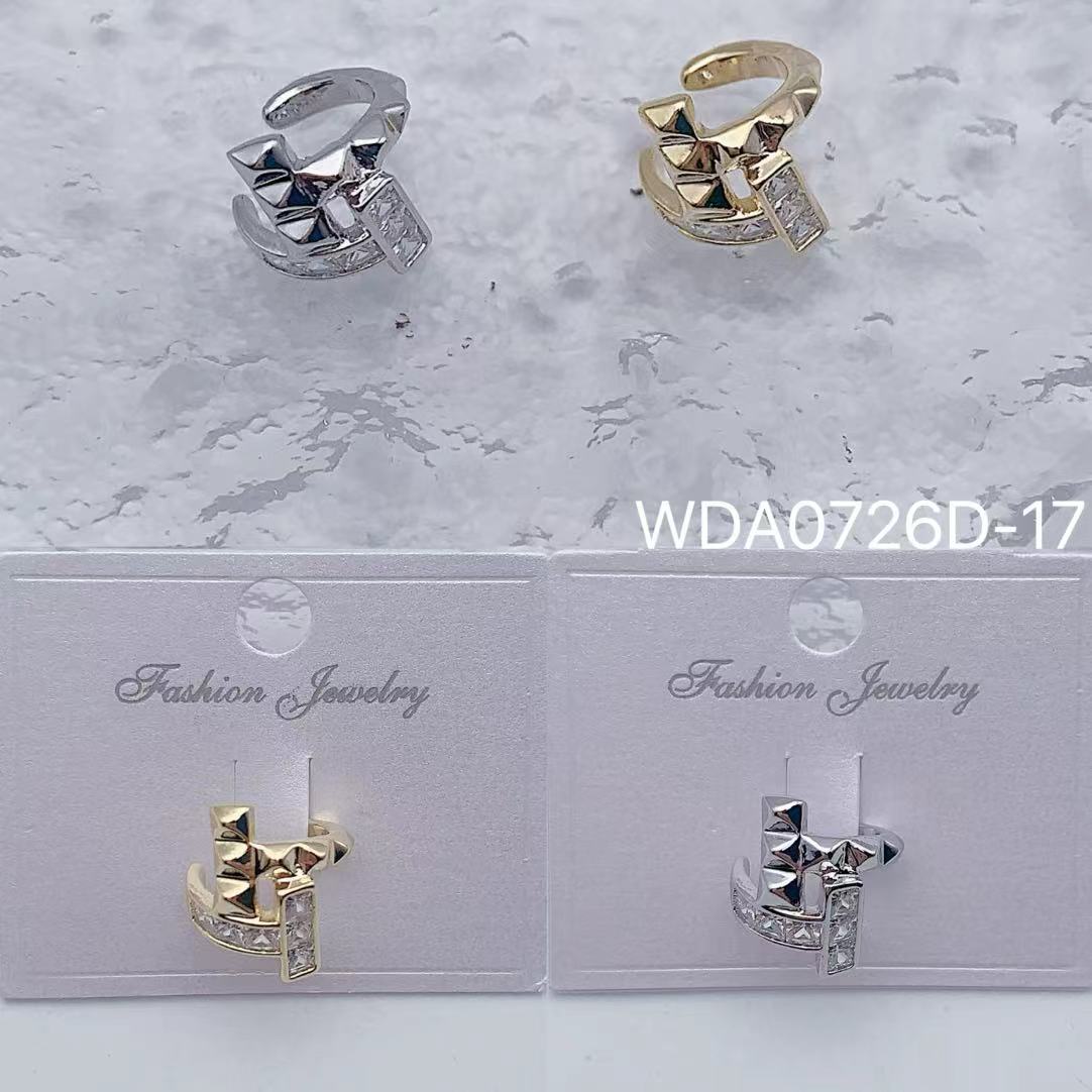 Wholesale Sparkling Stones Gold Silver CZ Anti Tarnish Copper Ear Cuff Main image