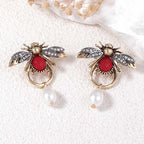 Multi Color Ladybug & Bee Gold Plated Enamel Drop Earrings Women Bulk