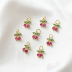 Designer Multi Color Fruit Charm Enamel Gold CZ Copper Pendant Bulk