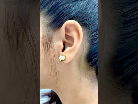 Simple Two Tone 18K Gold Silver Anti Tarnish Stud Earring Women Bulk