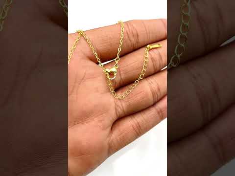 Stars Lock Cubic Zirconia 18K Gold Anti Tarnish Pendant Chain Bulk