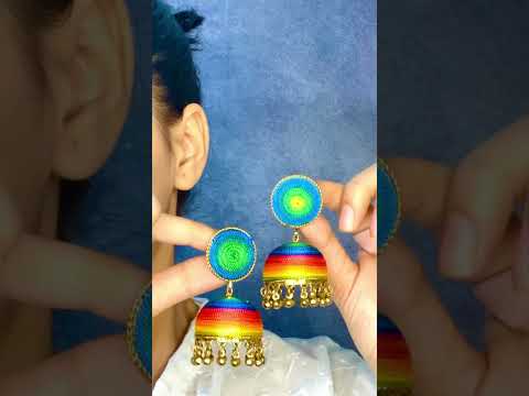Handmade Thread Multi Colour Antique Gold Jhumki Earring Women Bulk