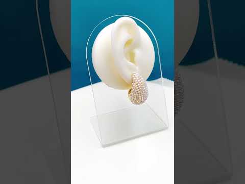 Paisley 18K Gold Pearl Anti Tarnish Stud Earring For Women Bulk