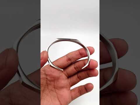 Stainless Steel Plain Silver Hexagon Cuff Kada For Women Bulk