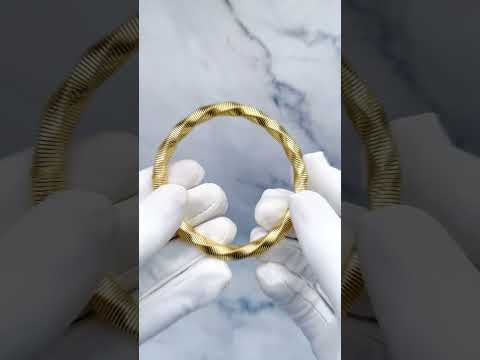 Winded Rope 18K Gold Anti Tarnish Flexible Bracelet Women Bulk