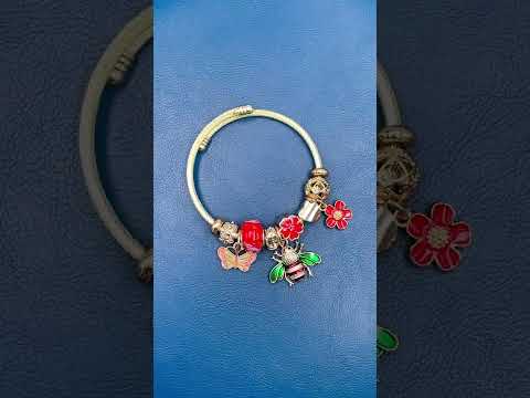 Honey Bee Butterfly Multi Gold Beads Anti Tarnish Charm Bracelet Bulk