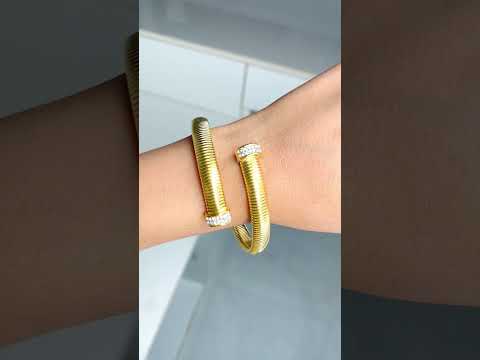 Snake CZ 18K Gold Anti Tarnish Stainless Steel Bracelet Kada Bulk