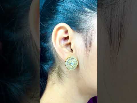 Heart Cubic Zirconia 18K Gold Anti Tarnish Stud Earring For Women