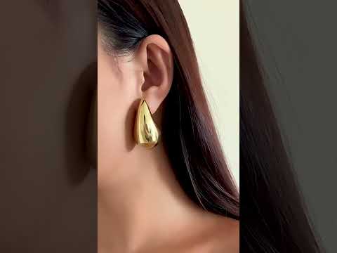 Tear Drop 18K Gold Anti Tarnish Stud Earring For Women Bulk