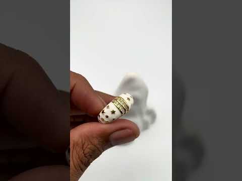 Star White Enamel CZ 18K Gold Anti Tarnish Free Size Band Ring Bulk