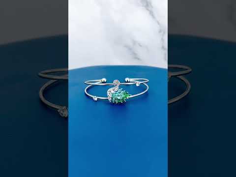 Luxury Silver Cubic Zirconia Anti Tarnish Cuff Bracelet For Women
