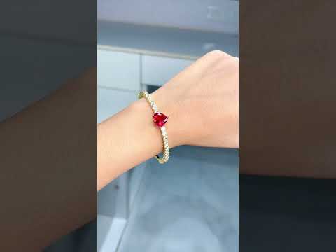 Heart Love Blue Cubic Zirconia 18K Gold Copper Bangle Cuff Women Bulk