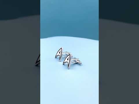 Triangle Silver Star Trek Cufflinks In Box Bulk