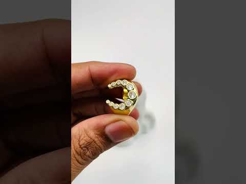 Horse Shoe Cubic Zirconia 18K Gold Anti Tarnish Free Size Ring Bulk