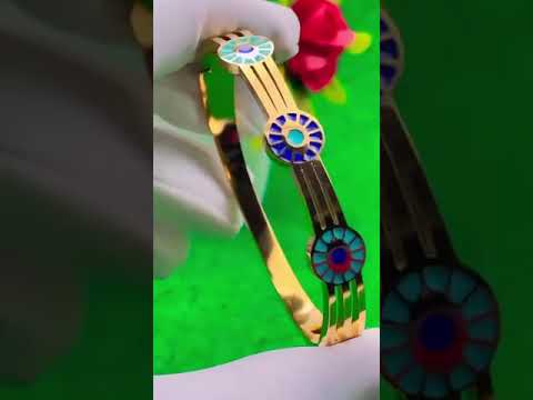 Triple Evil Eye Gold Stainless Steel Openable Kada Bracelet Bulk