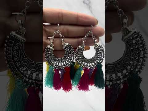 Silky Hanging Filigree Sky Blue Chandbali Dangle Earring Bulk