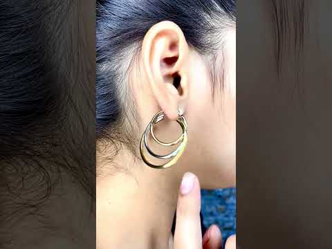 Stainless Steel Gold Silver Rose Gold Anti Tarnish Hoop Earring Bulk