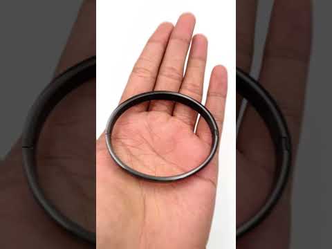 Designer Curb Silver Black Stainless Steel Kada Bangle Bracelet Bulk