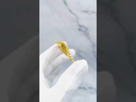 Wave Filigree CZ 18K Gold Anti Tarnish Cuff Bracelet Bulk