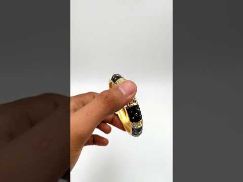Traditional Enamel Pink 18K Gold Anti Tarnish Openable Kada Women Bulk