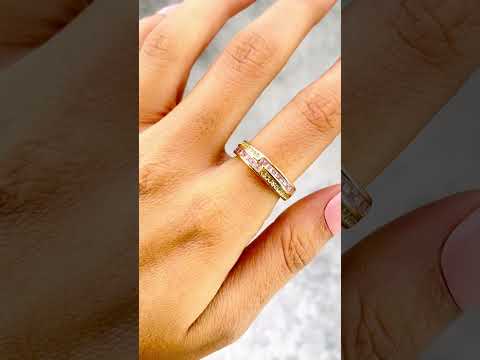 Ruby Red Copper Zig Zag Cubic Zirconia 18K Gold Open Back Ring Bulk