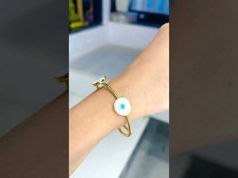 Evil Eye Rope Blue 18K Gold Anti Tarnish Cuff Bracelet For Women Bulk