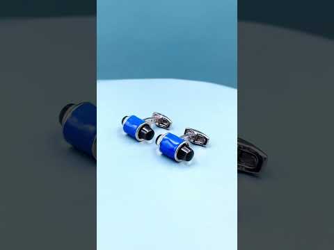 Bullet Blue Black Cufflinks In Box Bulk