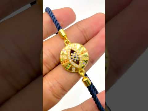 Rainbow Evil Eye Gold Anti Tarnish Adjustable Threads Bracelet Bulk