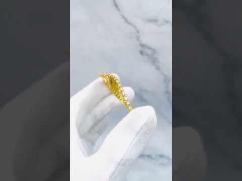 Wave Filigree CZ 18K Gold Anti Tarnish Cuff Bracelet Bulk