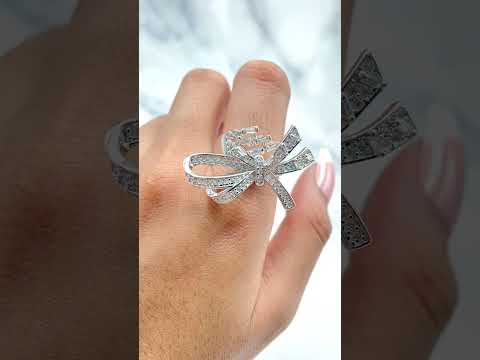 Ribbon Cubic Zirconia 18K Gold Anti Tarnish Free Size Ring Women Bulk