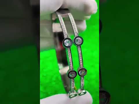 Solitaire Eternity Silver Stainless Steel Openable Kada Bracelet Bulk