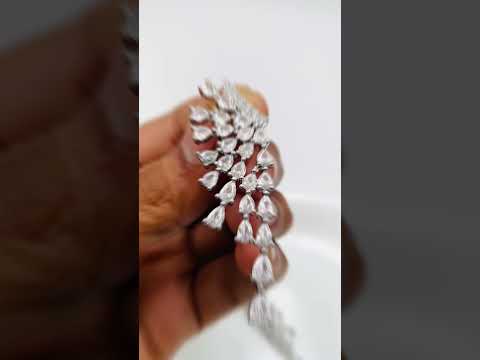 Pear Drop Solitaire CZ 18K Gold Anti Tarnish Dangler Earring Bulk