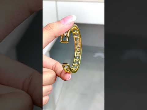 Happy Cubic Zirconia Gold Copper Bangle Kada Cuff For Women Bulk
