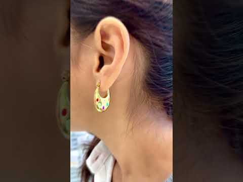 Rainbow Multi Gold Anti Tarnish Hoop Stainless Steel Earring Bulk