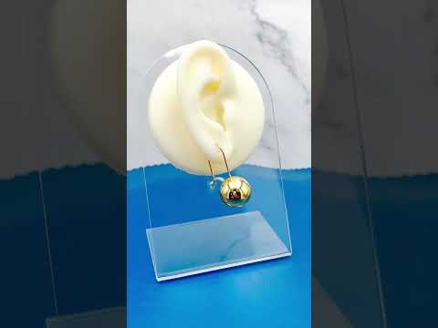 Ball Glossy 18K Gold Anti Tarnish Drop Hoop Earring For Women Bulk
