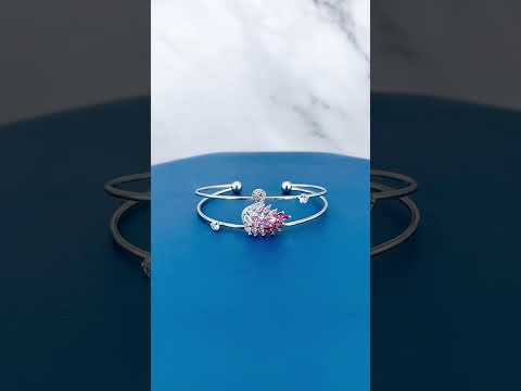 Luxury Silver Cubic Zirconia Anti Tarnish Cuff Bracelet For Women