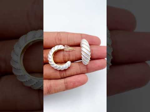 Simple Enamel White 18K Gold Anti Tarnish Hoop Stud Earring Women Bulk