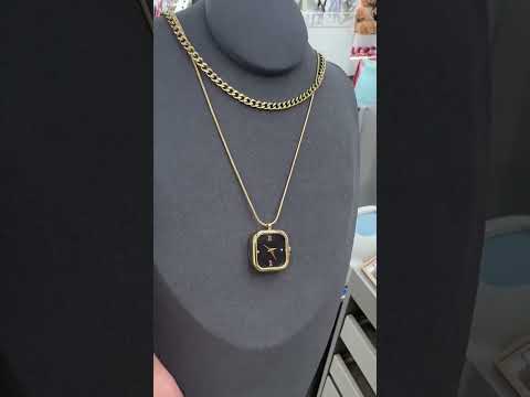 Minimalist Watch Layered Chain Gold Silver Stainless Steel Necklace Bulk