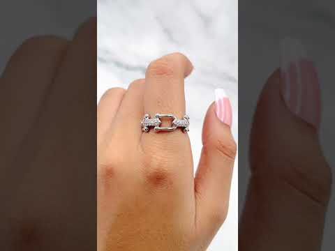Joint Link Cubic Zirconia Silver Anti Tarnish Free Size Ring Bulk