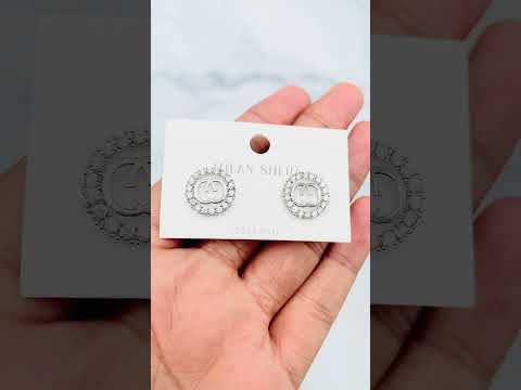 Luxury Cubic Zirconia Silver Anti Tarnish Stud Earring For Women Bulk