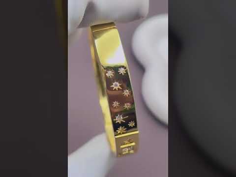 Celestial Star Cubic Zirconia 18K Gold Openable Kada Bangle Bulk