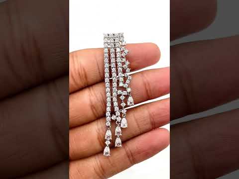 Pear Drop Layer CZ 18K Gold Anti Tarnish Dangler Tassel Earring Bulk
